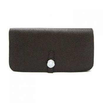 Hermes Wallet H2003 Ladies Cow Leather Coffee