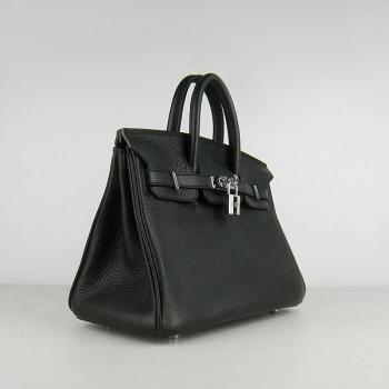 Cheap Hermes Birkin 6068 Cow Leather Black Handbag