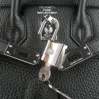 Cheap Hermes Birkin 6068 Cow Leather Black Handbag