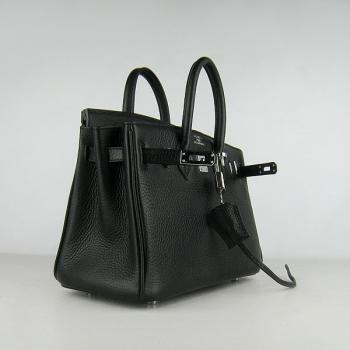 Cheap Hermes Birkin 6068 Cow Leather Black Handbag