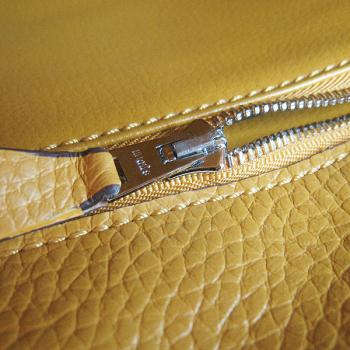 Hermes Kelly 6308 2way Cow Leather Yellow Handbag