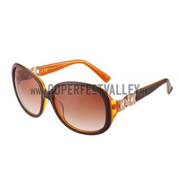 Replica Hermes Oversized Round Frame Brown Sunglasses 308099