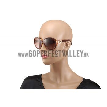 Replica Hermes Oversized Round Frame Brown Sunglasses 308099