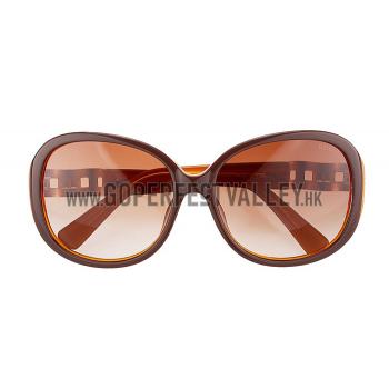 Replica Hermes Oversized Round Frame Brown Sunglasses 308099