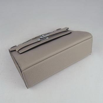 Hermes Clutches H008 Ladies Cow Leather Grey Bag