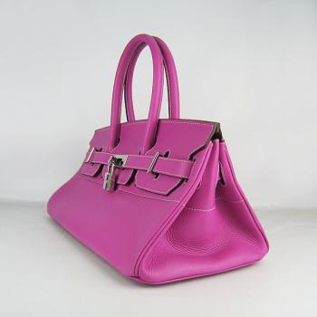 Hermes Birkin 6109 Handbag Cow Leather Purple