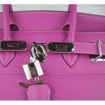 Hermes Birkin 6109 Handbag Cow Leather Purple