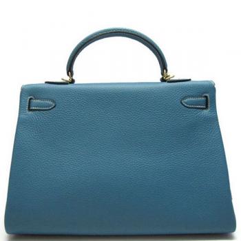 Hermes Original leather H1043 2way Lambskin Blue Bag