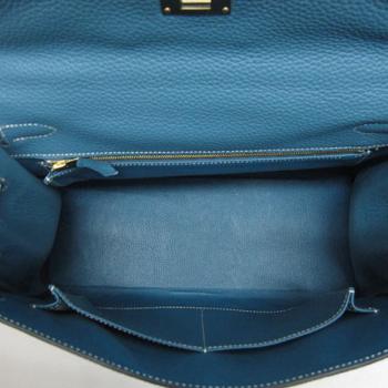 Hermes Original leather H1043 2way Lambskin Blue Bag