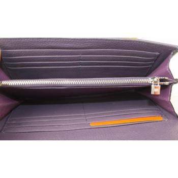 Hermes Wallet H1528 Wallet Cow Leather Purple Replica