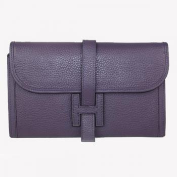 Hermes Wallet H1528 Wallet Cow Leather Purple Replica