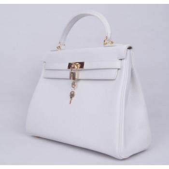 Hermes Kelly H1043 Ladies Lambskin White