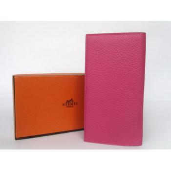 Hermes Wallet H2007 Ladies Cow Leather Pink