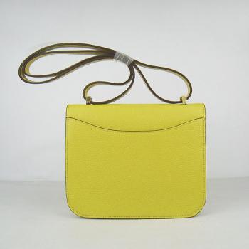 Hermes Constance H107 Cross Body Bag Cow Leather Yellow