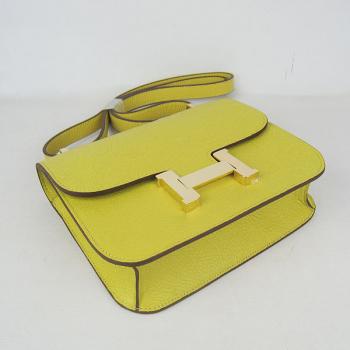 Hermes Constance H107 Cross Body Bag Cow Leather Yellow