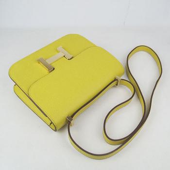 Hermes Constance H107 Cross Body Bag Cow Leather Yellow