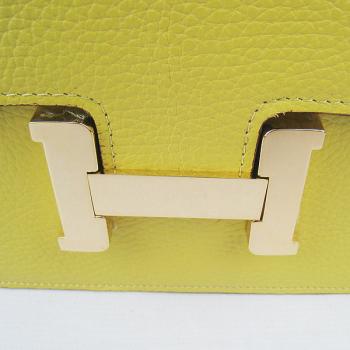 Hermes Constance H107 Cross Body Bag Cow Leather Yellow