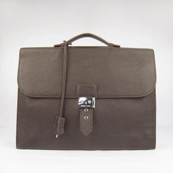 Hermes Briefcases 2813 Unisex Briefcase Coffee Replica