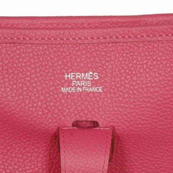 Hermes Evelyne 62651 Cross Body Bag Cow Leather Pink