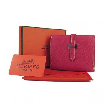 Hermes Wallet H006 Cow Leather Red