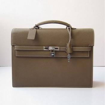 Replica Hermes Briefcases H269 Unisex Grey Handbag