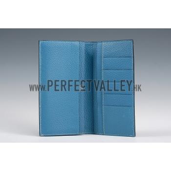 Hermes Fleming Long Wallet Blue 18926958