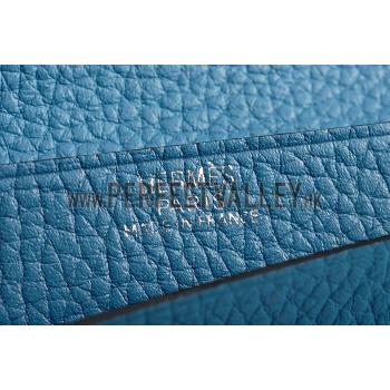 Hermes Fleming Long Wallet Blue 18926958