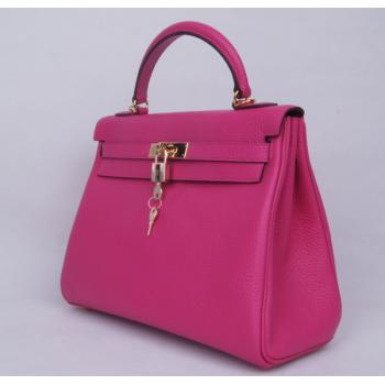 Hermes Kelly H1043 2way Cow Leather Pink Handbag Replica