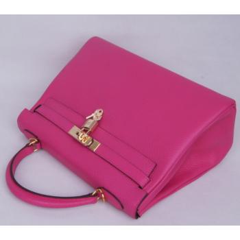 Hermes Kelly H1043 2way Cow Leather Pink Handbag Replica