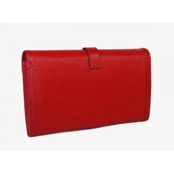 Hermes Wallet H1528 Wallet Cow Leather Red