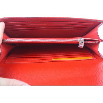 Hermes Wallet H1528 Wallet Cow Leather Red