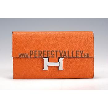 Hermes Constance Long Wallet Orange 608080