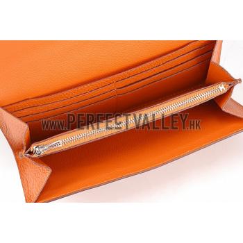 Hermes Constance Long Wallet Orange 608080