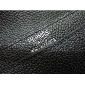 Hermes Briefcases H1048 Unisex Cow Leather Black