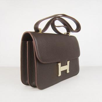 Hermes Constance H020 Cow Leather Brown Handbag