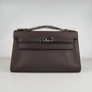 Hermes Clutches H008 Cow Leather Coffee Handbag