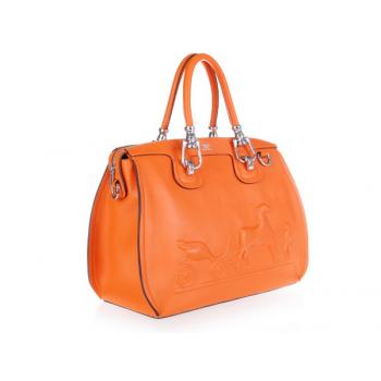 Hermes Original leather 60669 2way Cow Leather Orange Bag Replica