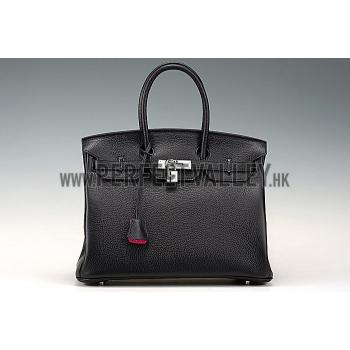 Hermes Birkin 35 Black/Pink Lining 607486