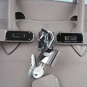 Hermes Birkin 6109 Ladies Cow Leather Grey Handbag Replica