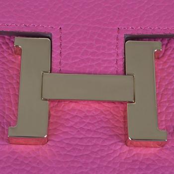 Hermes Wallet H6023 Wallet Cow Leather Pink