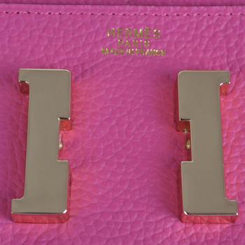 Hermes Wallet H6023 Wallet Cow Leather Pink