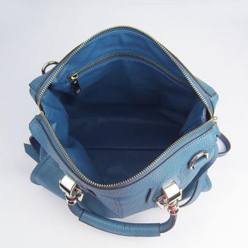 Hermes  bags 60669 2way Cow Leather Blue Replica