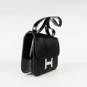 Hermes Constance H107 Ladies Cow Leather Black Handbag