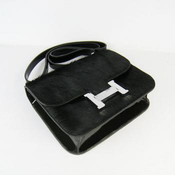 Hermes Constance H107 Ladies Cow Leather Black Handbag