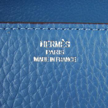 Hermes Constance H107 Cross Body Bag Cow Leather Blue