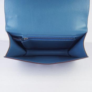 Hermes Constance H107 Cross Body Bag Cow Leather Blue