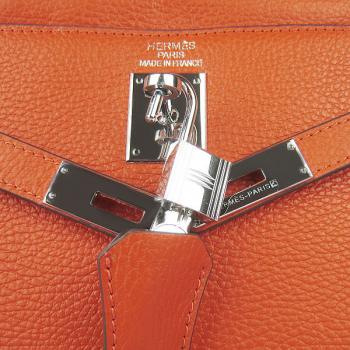 Hermes Kelly 6108 2way Cow Leather Orange Replica