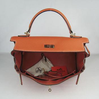 Hermes Kelly 6108 Cow Leather Orange