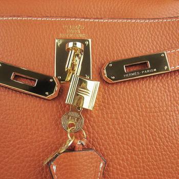 Hermes Kelly 6108 Cow Leather Orange