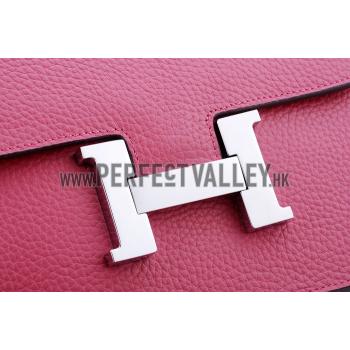 Cheap Hermes Constance Pink with Silver Buckle